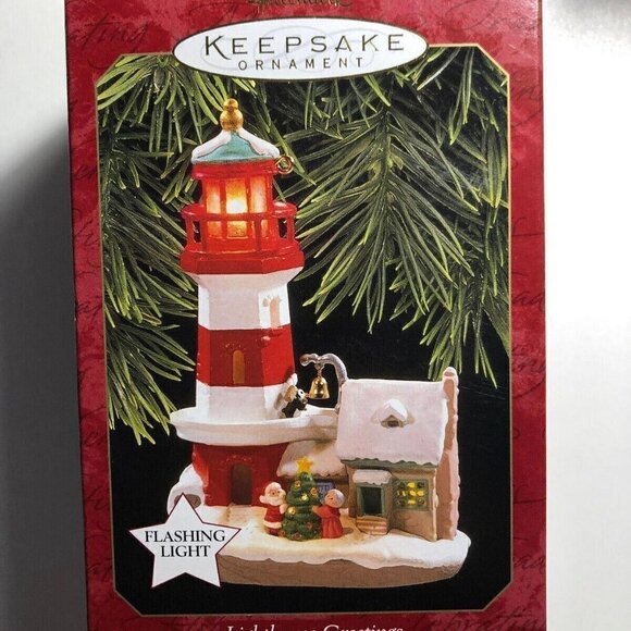 ❄️ Hallmark 1997 Lighthouse Ornament Greetings 1st in series MAGIC Ornament… - Picture 1 of 2